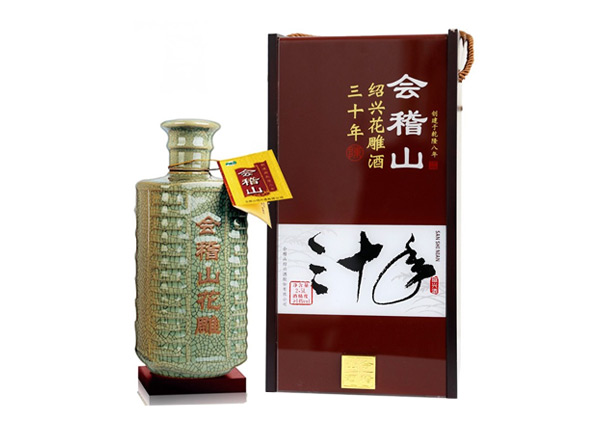 台州会稽山黄酒回收会稽山三十年绍兴花雕酒30年木盒装2.5L黄酒